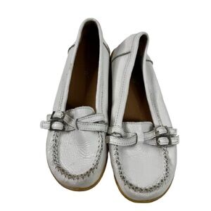 Kunsto White Leather Loafers